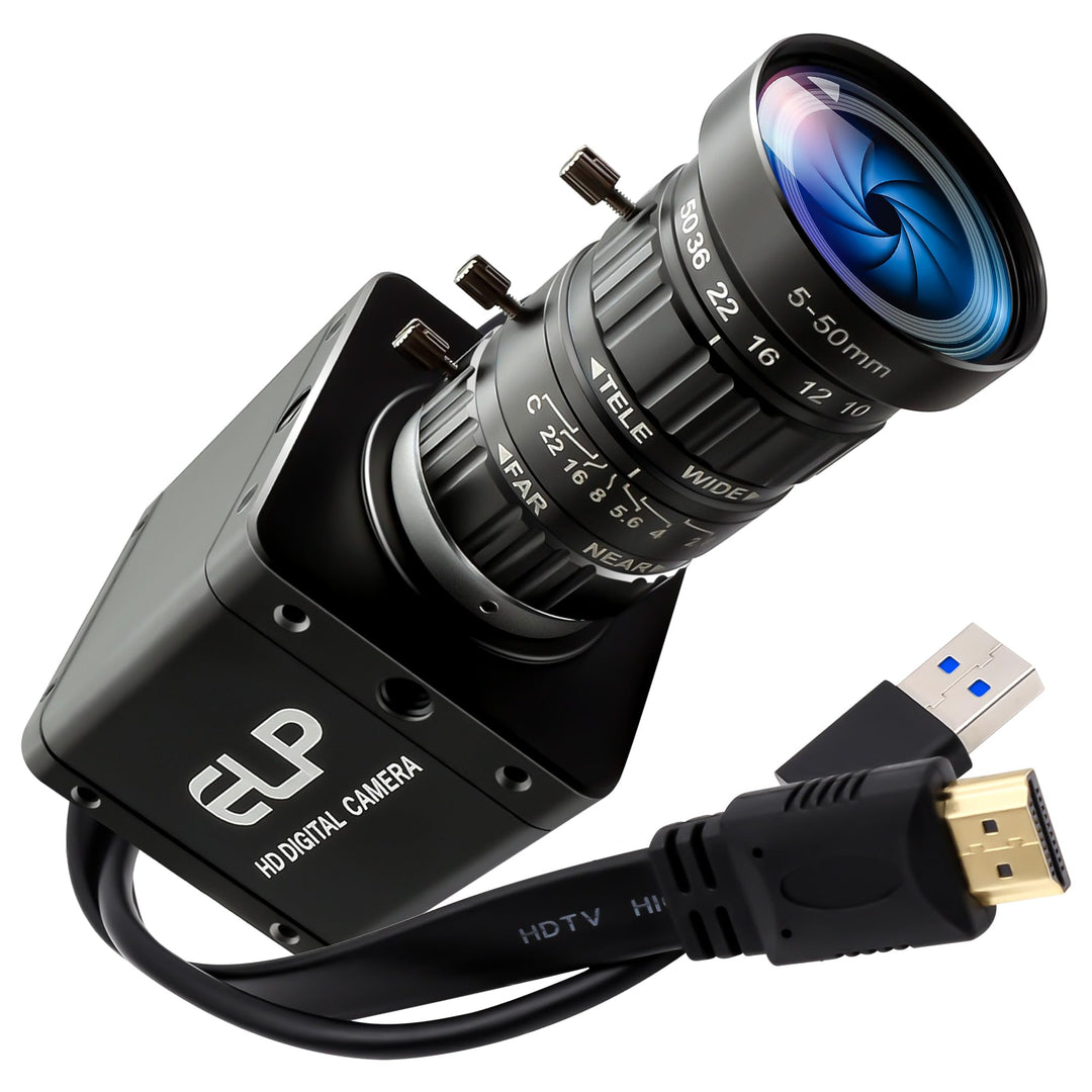 ELP 4K HDMI USB 3.0 Simultanausgangskamera, H.264 High Speed 60fps, Low-Light-Farb-Webcam mit Lich