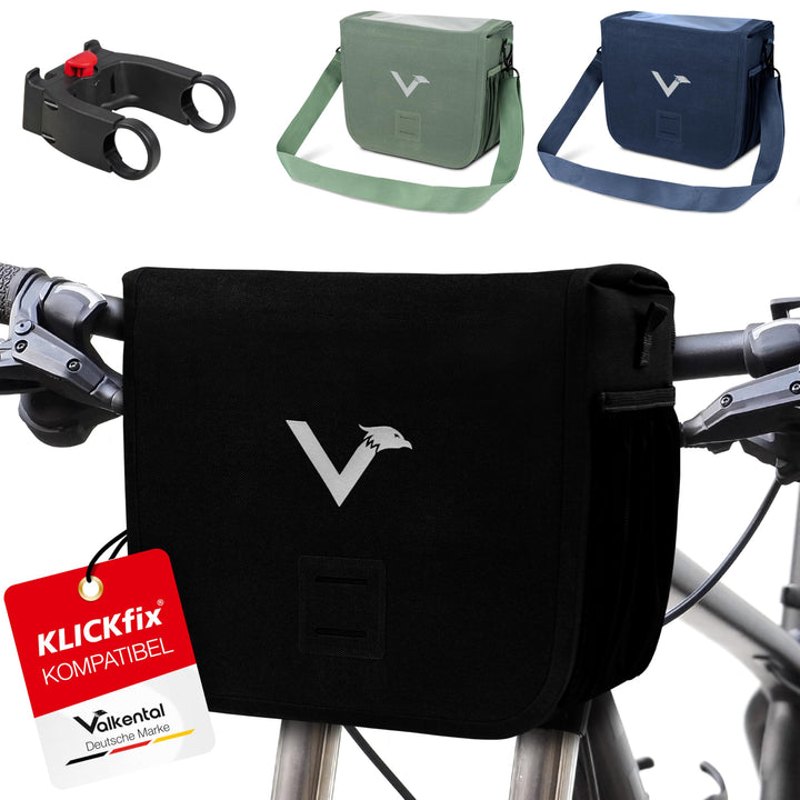 Valkental x KLICKfix Lenkertasche 7L mit Handyfach, für Ebike | 7L Volumen, praktische Lenkertasche
