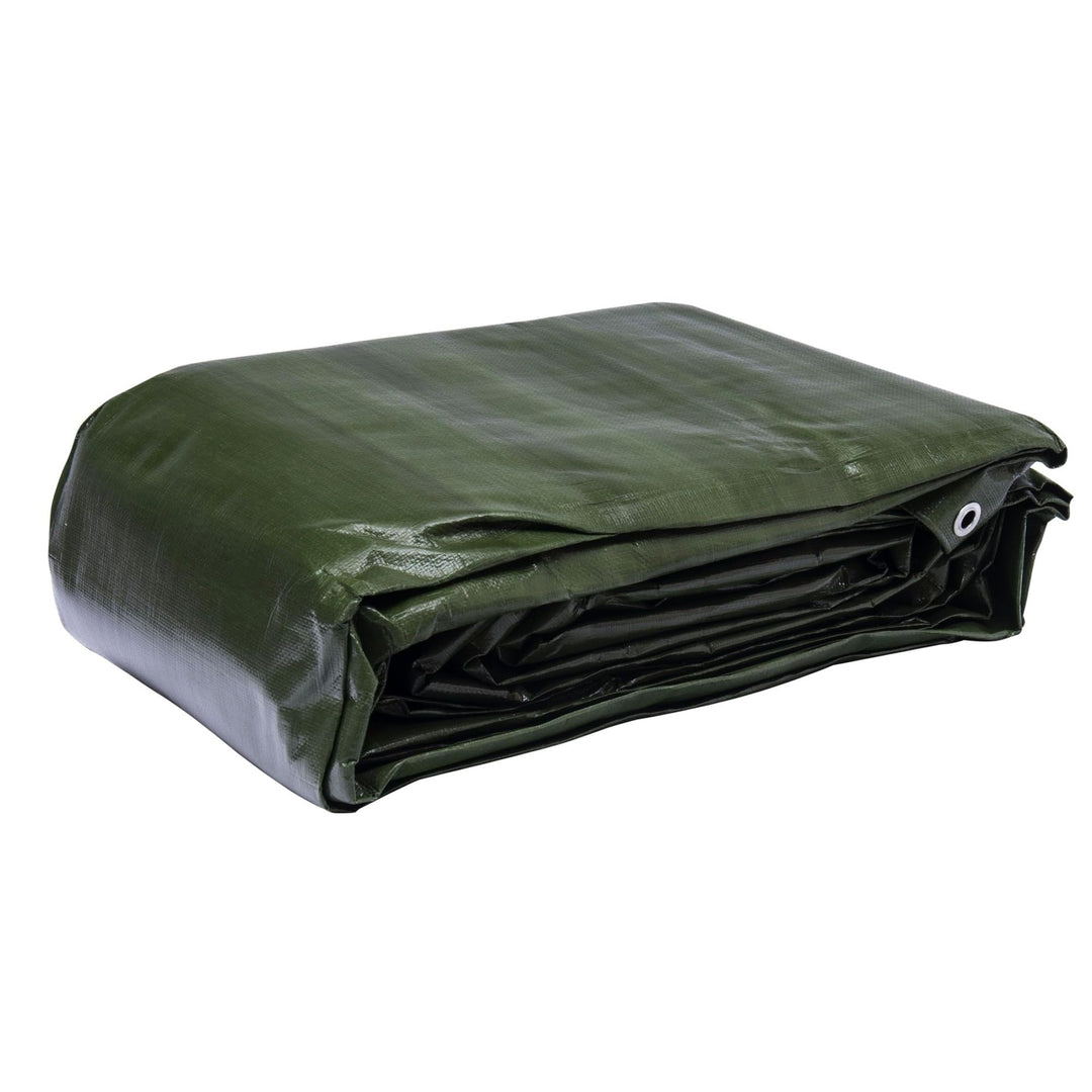 WerkaPro 10669 – Industrieplane – sehr schwer – 5 x 8 m – 240 g/m² – wendbar – Schwarz und Grün 5x8
