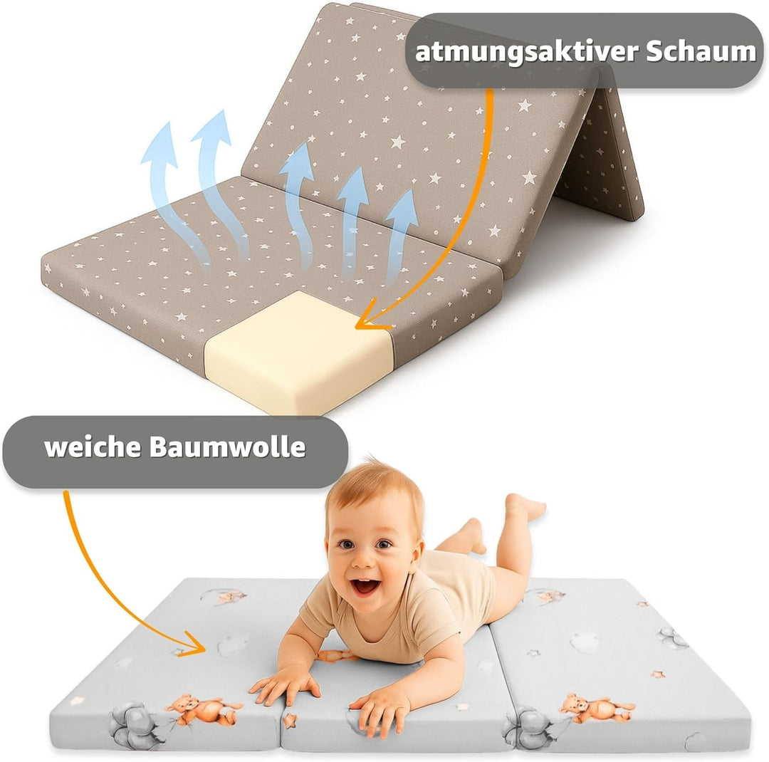 Klappmatratze Faltbare Reisebett Baby Matratze 60x120 cm - Faltmatratze für Kinder Gästematratze kla