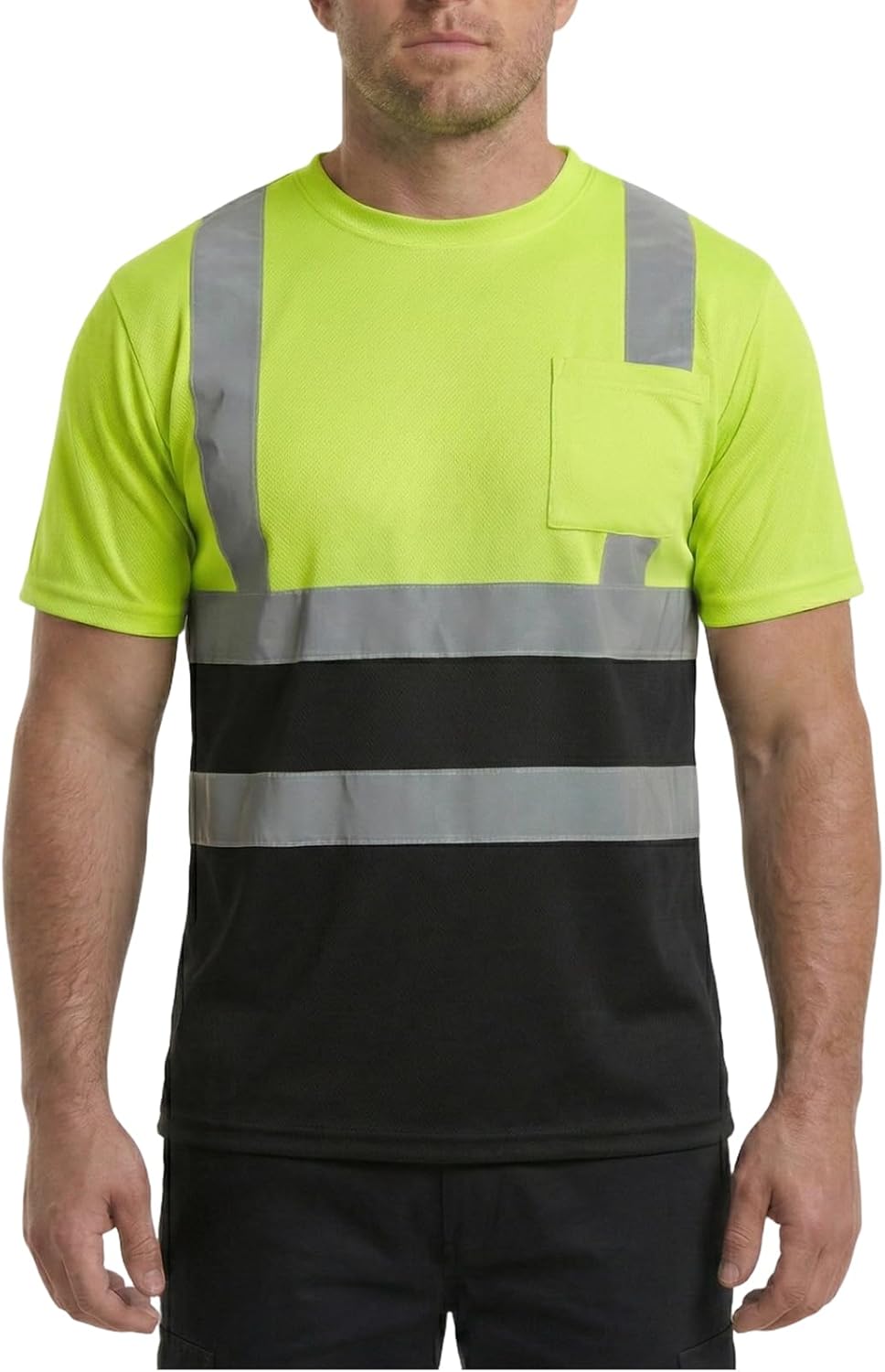 HYCOPROT Warnschutz T-Shirt Warnweste Reflektierend Warnweste Atmungsaktiv Leicht Kurzarmshirt Kurza