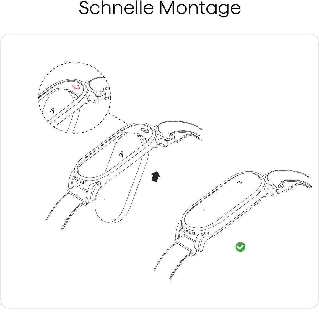 Plaud NotePin Ersatzarmbänder,für den NotePin KI-Sprachrekorder, Atmungsaktives Nylonband mit Klettv