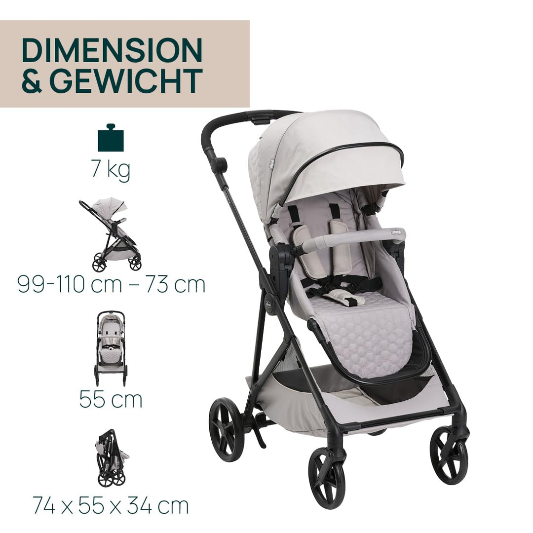 Chicco Kinderwagen Seety, Leicht und kompakt, von 0 Monaten bis 4 Jahren, bis 22 kg, faltbar, verste