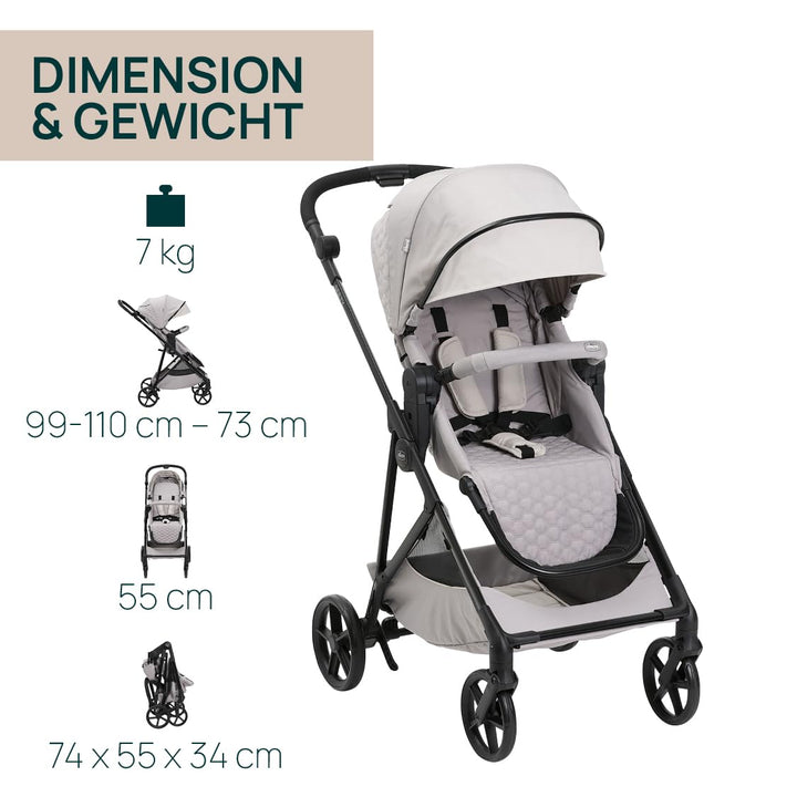 Chicco Kinderwagen Seety, Leicht und kompakt, von 0 Monaten bis 4 Jahren, bis 22 kg, faltbar, verste