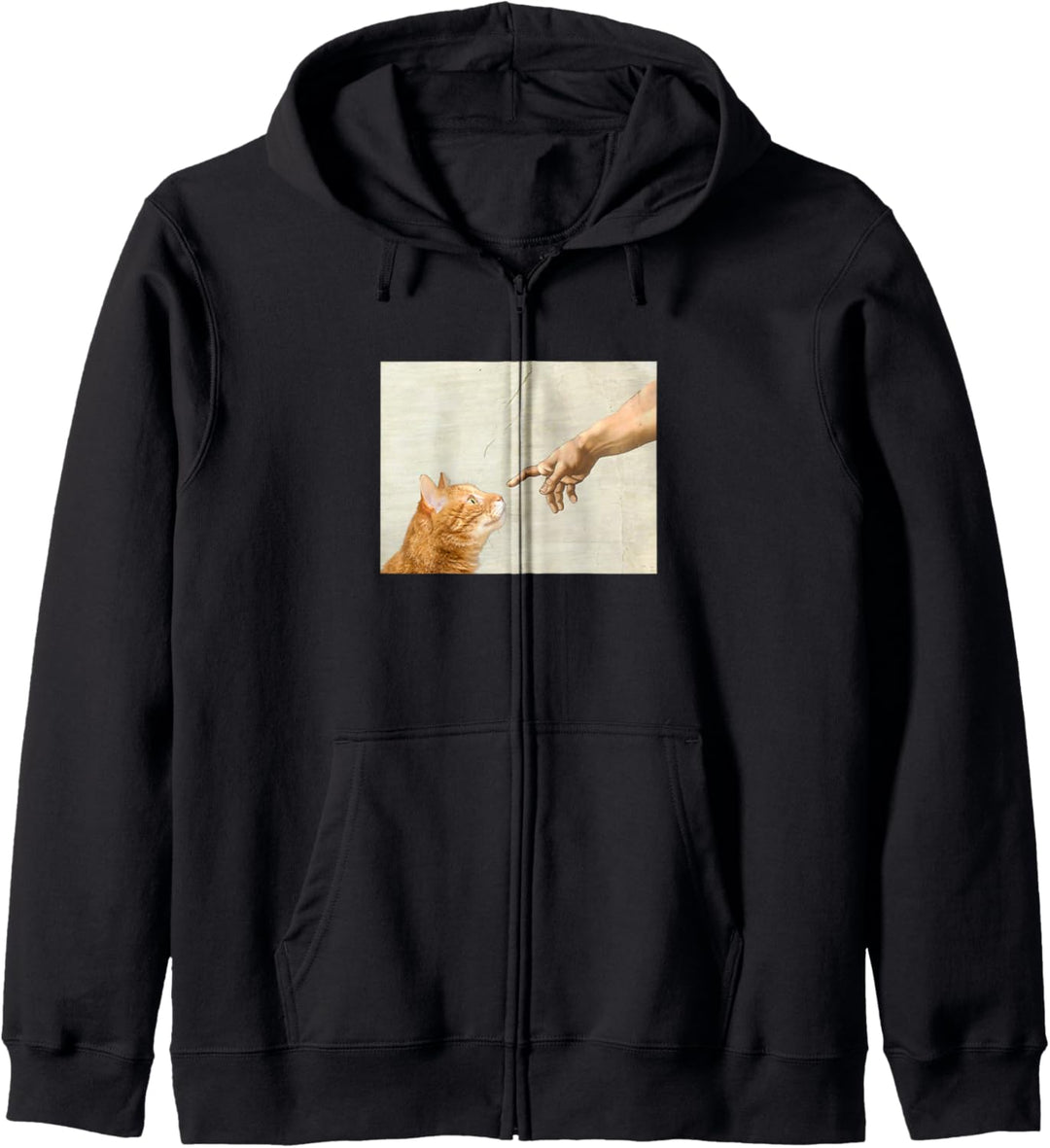 Indie Aesthetic Michaelangelo Creation Katzenkunst Y2k 90er Jahre Kapuzenjacke