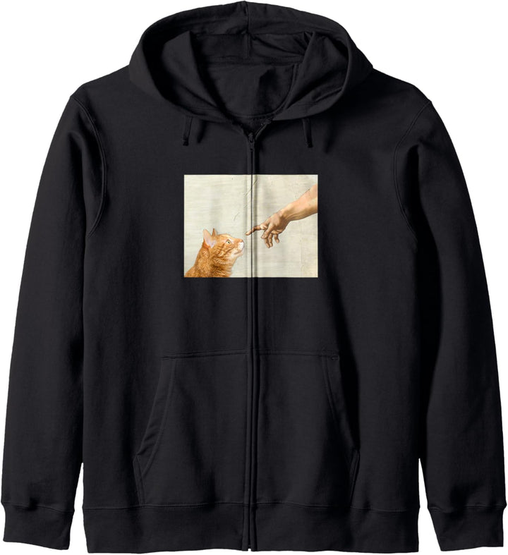 Indie Aesthetic Michaelangelo Creation Katzenkunst Y2k 90er Jahre Kapuzenjacke