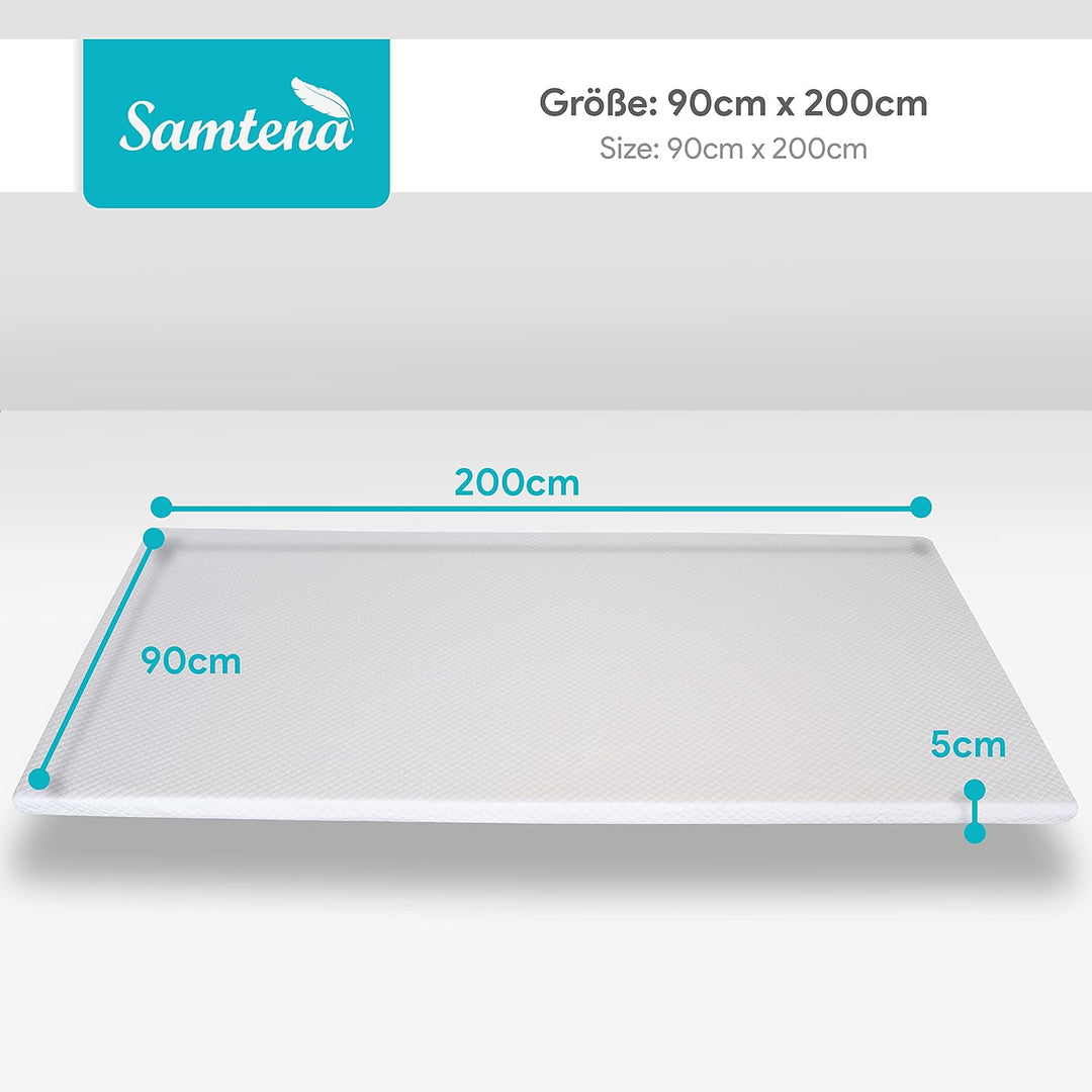 Matratzen Topper 90x200cm | 5cm hoch | Edition Gel, Model Premium | Zertifiziert & ergonomisch für u