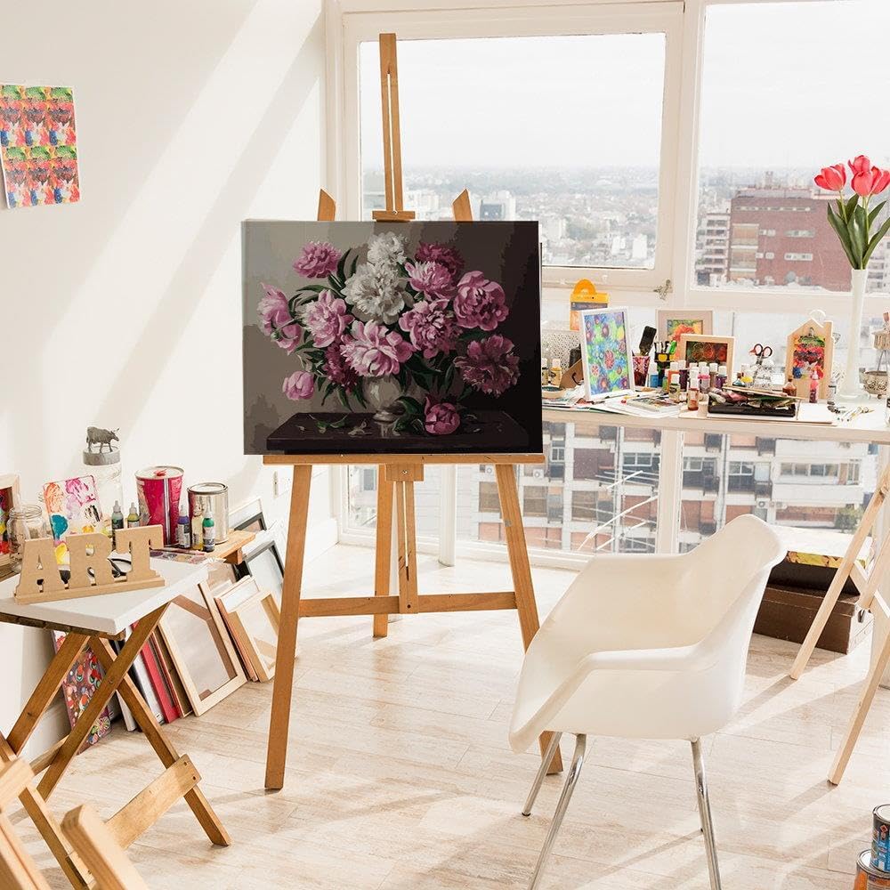 Artnapi Malen nach Zahlen Erwachsene mit Rahmen | DIY Handgemalt | Blumen - Blumenstrauss | Kit für