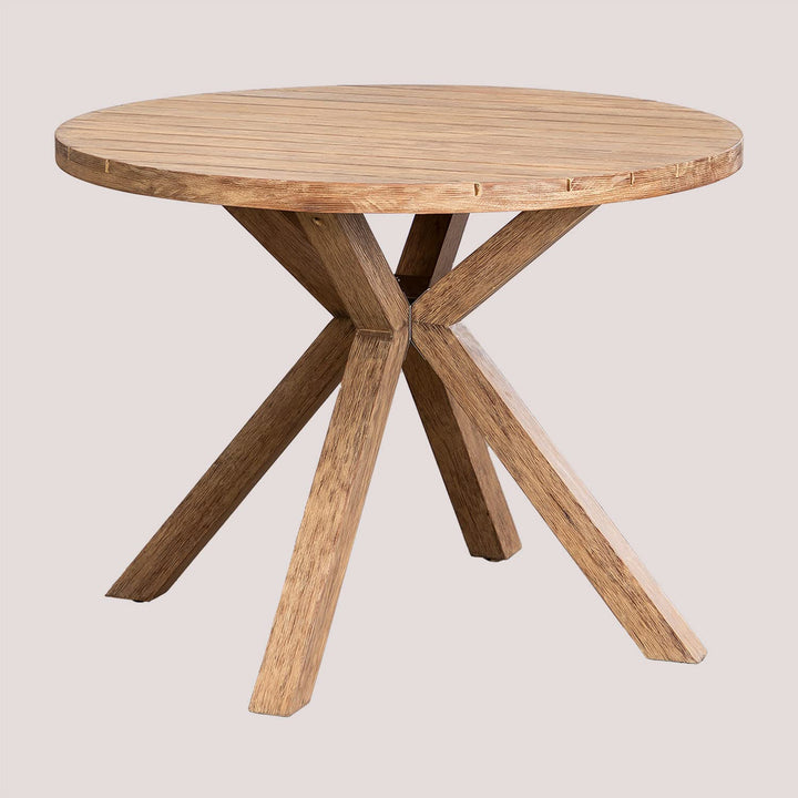 SKLUM Runder Gartentisch aus Holz Naele Ø100 cm, Ø100 Cm