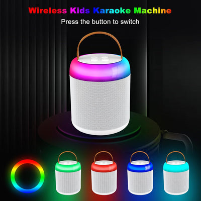 Amouhom Karaoke Maschine für Kinder/Erwachsene, Tragbarer Mini Bluetooth Lautsprecher mit 2 Kabellos