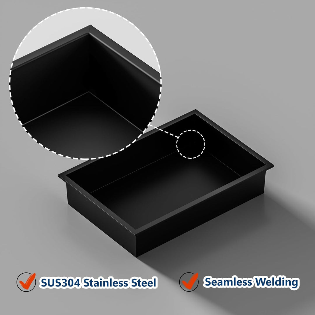 Neodrain Wandnische Edelstahl Duschnische Einzelregal Lagerung für Badezimmer 45 x 30 cm, Schwarz Sc
