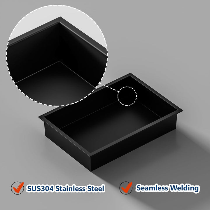 Neodrain Wandnische Edelstahl Duschnische Einzelregal Lagerung für Badezimmer 45 x 30 cm, Schwarz Sc