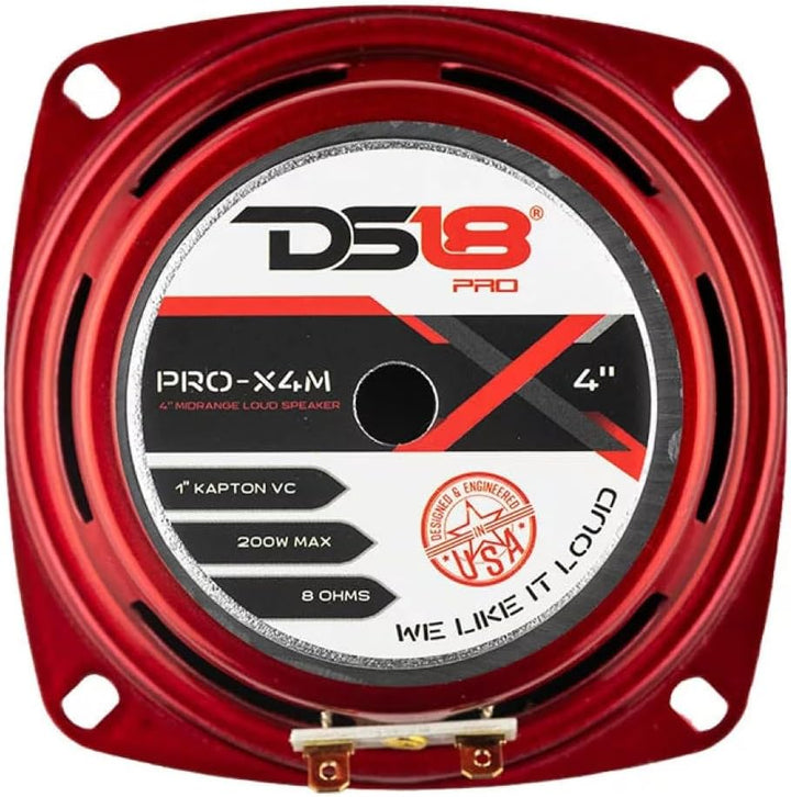 1 KIT-Set FÜR DS18 PRO-X4M 10 cm 100 mm Mitteltöner mit 4 Zoll Durchmesser, 100 Watt RMS und 200 Wat