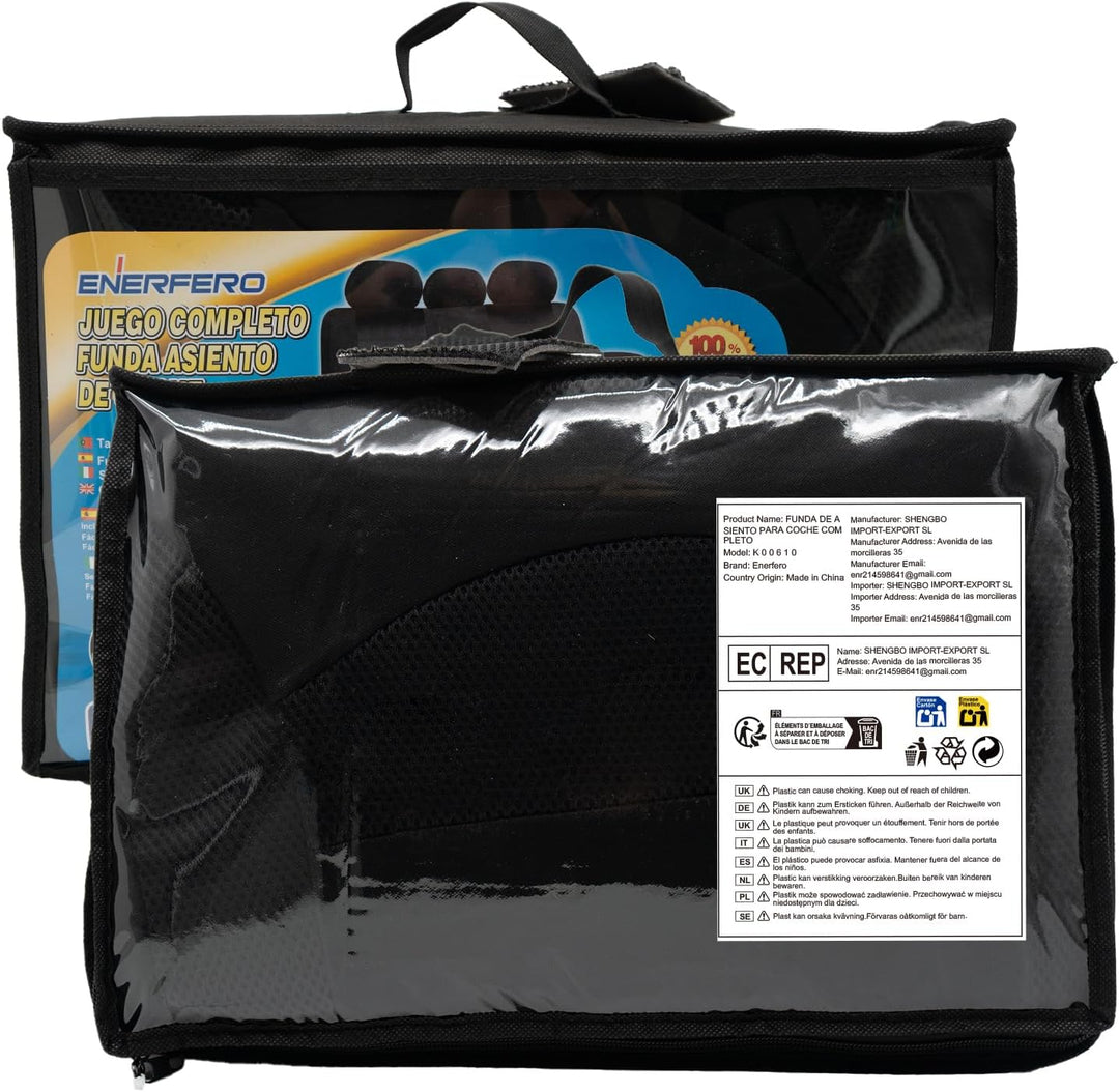 Autositzbezüge Universal Fit Komplettset, Schonbezüge-Auto, Komplettset, 2 Vordersitzbezüge, 1 Rücks