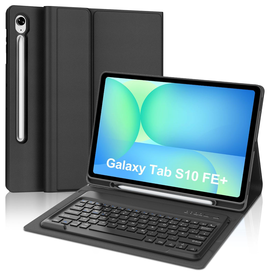 Tastatur für Samsung Galaxy Tab S10 FE+ Plus 13.1 Zoll 2025, Hülle mit Tastatur für Tab S10 FE Plus