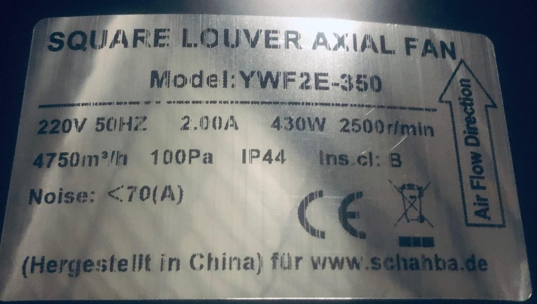 AxialVentilator Absaugung Wandventilator 250 300 350 500 mm (350 mm (4750 m3/h))