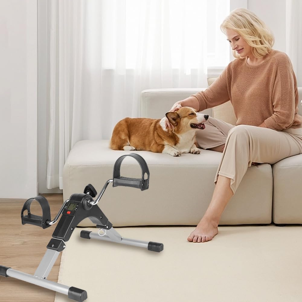 Supfine Mini Heimtrainer, Faltbarer Arm- und Beintrainer mit LCD-Display, Verstellbarer Widerstand,