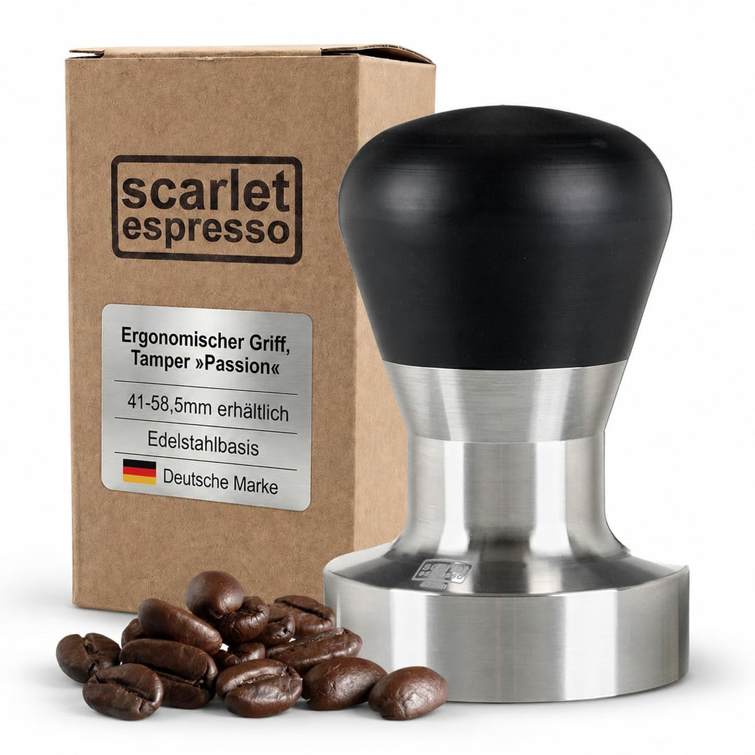 scarlet espresso | Tamper »Passion« für Barista; mit ergonomischem PVC- oder Edelholzgriff nach Wahl