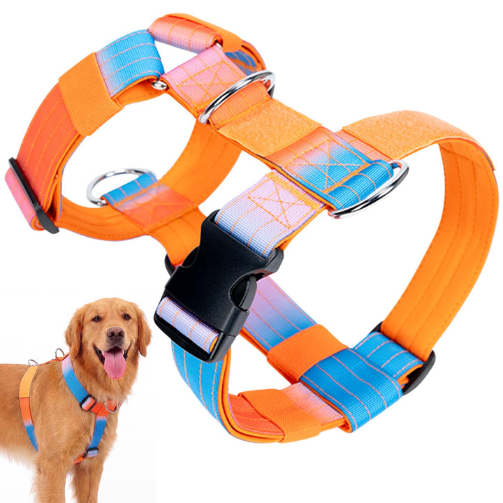 Hundegeschirr Mittelgrosse Grosse Hunde, Anti Zug Brustgeschirr Verstellbar mit Front Clip, Taktisch