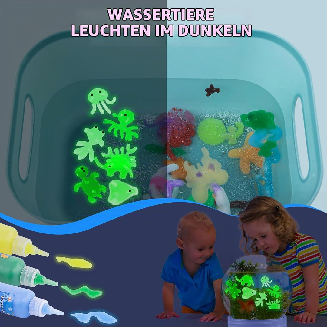 Magic Water Gel Toy Kit, DIY 3D Wassergel Spielzeug für Kinder 4 5 6+ | mit 24 Farben &amp; 20 Formen, K