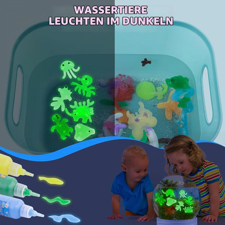 Magic Water Gel Toy Kit, DIY 3D Wassergel Spielzeug für Kinder 4 5 6+ | mit 24 Farben &amp; 20 Formen, K