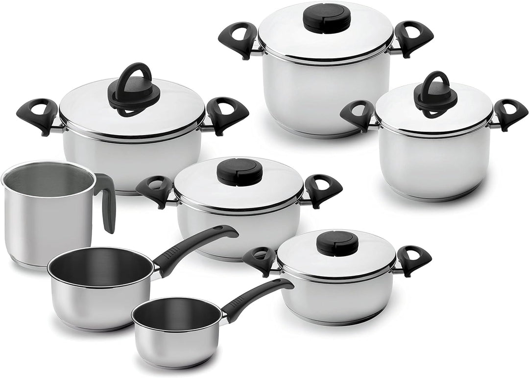 Lacor Studio-Stielkasserolle, Edelstahl, Mehrfarbig, 16 cm, Mehrfarbig