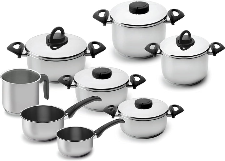 Lacor Studio-Stielkasserolle, Edelstahl, Mehrfarbig, 16 cm, Mehrfarbig