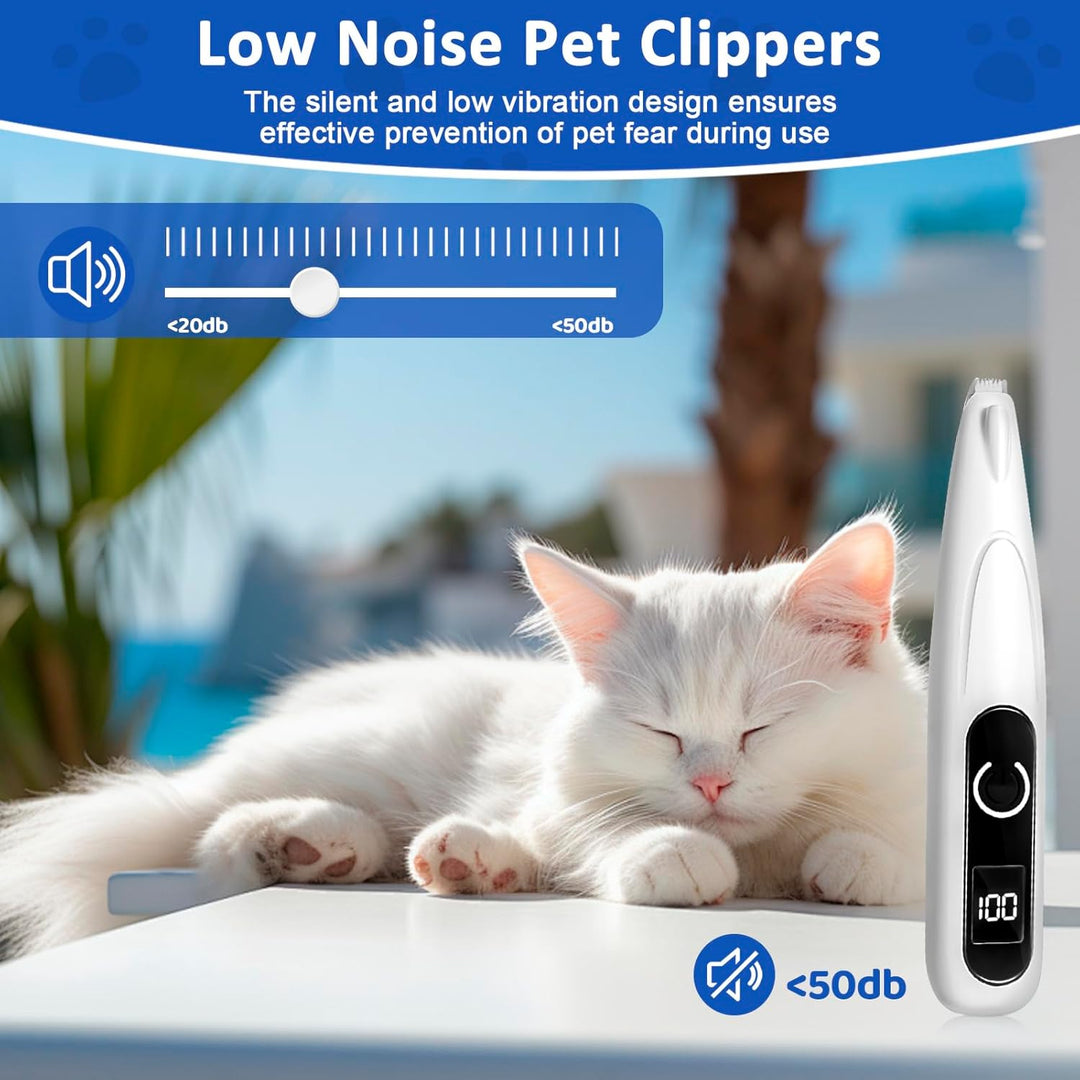 Hundeschermaschine, Pfotentrimmer für Hunde, Haustierhaarschneider mit Led, Kabellos Schermaschine H