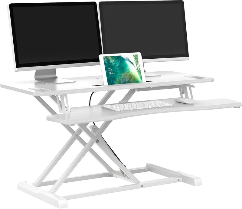 bonVIVO Höhenverstellbarer Schreibtisch-Aufsatz 95 x 40 - Sit-Stand-Erhöhung Macht Jede Workstation
