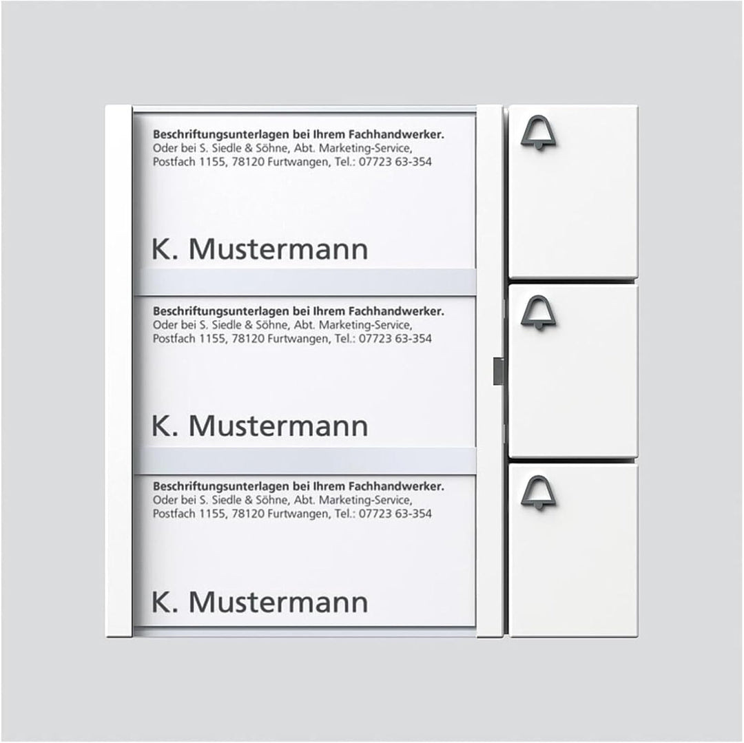 Siedle 2544208 Tastenmodul 3 Tasten 1 mit N-System, TM 612-3 W, weiss