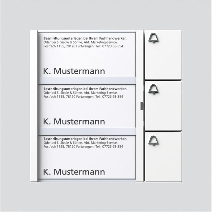Siedle 2544208 Tastenmodul 3 Tasten 1 mit N-System, TM 612-3 W, weiss