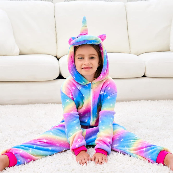 Piefry Weiche Einhorn Schlafstrampler Strampelanzug Einhorn Schlafoveralls für Mädchen 4-5 Jahre Reg
