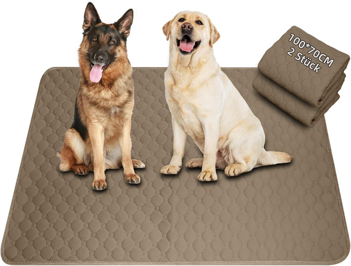 Waschbar Haustier-Urinunterlage, 2 Stück 100*70 cm Wiederverwendbare Welpenunterlagen Matte für Hund