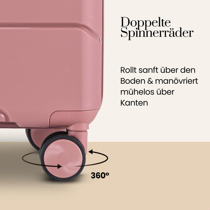 Urban Adventurer Reisekoffer 79L – Rosa – Trolley mittelgross Hartschale mit Zahlenschloss & 4 Rolle
