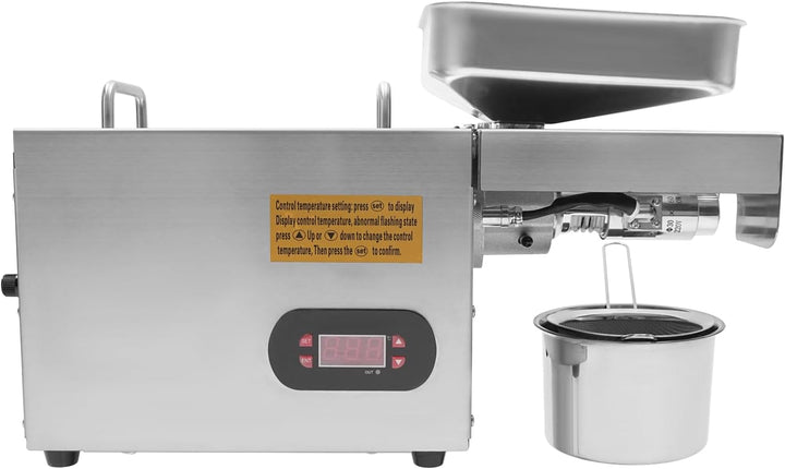 Elektrische Ölpresse 800W Edelstahl mit Kalt-/Heisspressfunktion – Ölextraktor für Nüsse & Saaten, 2