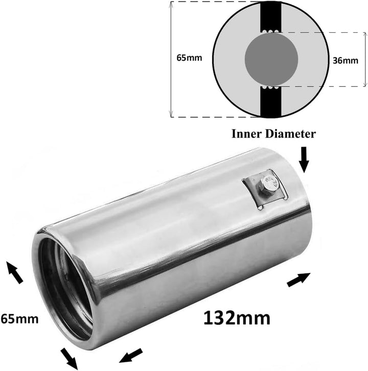 Auspuffblende Endrohr Auspuff Universell Schalldampf Endrohrblenden Blende Sport Edelstahl Rund von