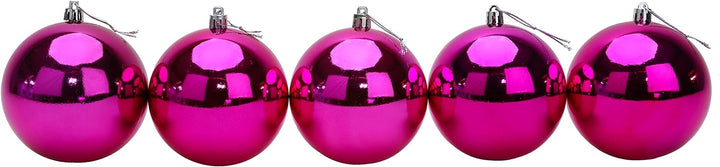 Toyland® 10 extra grosse Christbaumkugeln in 100 mm Farbe - Christbaumschmuck (Pink) Rosa, Rosa