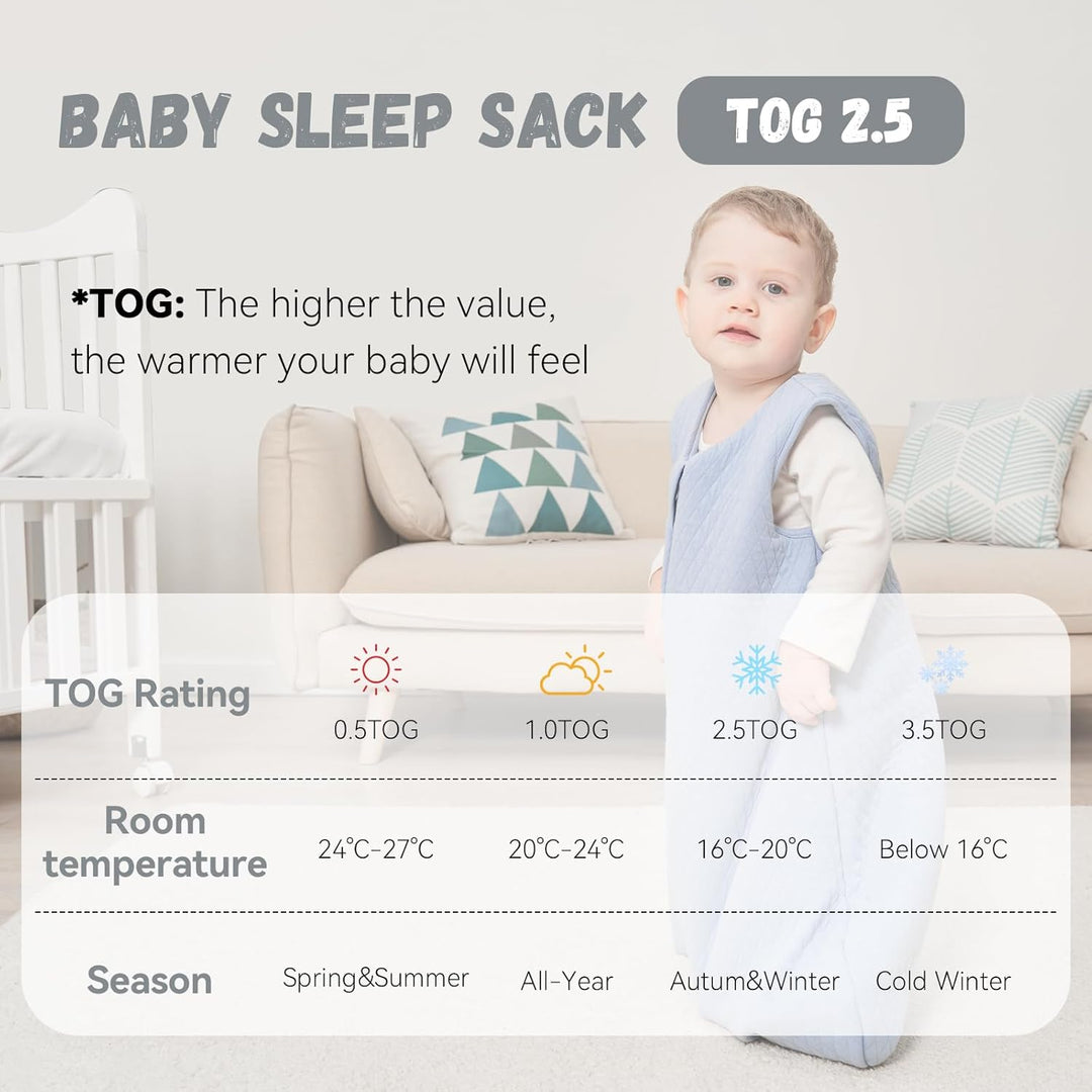 Yoofoss Schlafsack Baby Winter Baumwolle 2.5 TOG Warm Baby Winterschlafsack Weich Babyschlafsack Neu