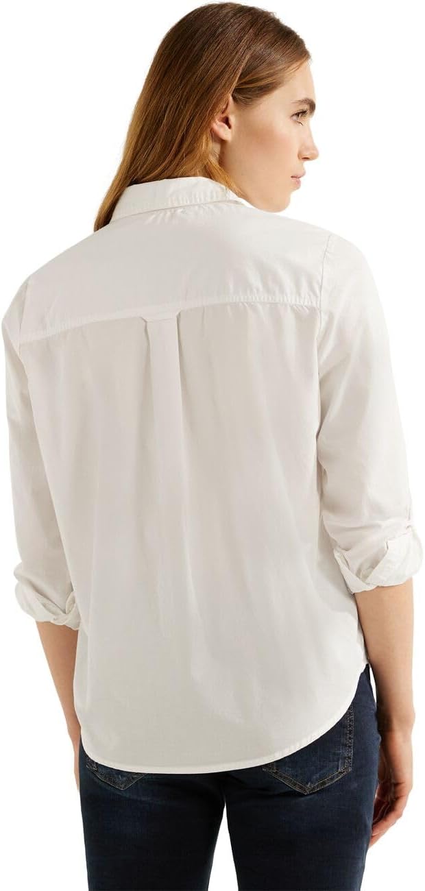 Cecil Damen Unifarbene Baumwollbluse L Vanilla White (Offwhite), L Vanilla White (Offwhite)