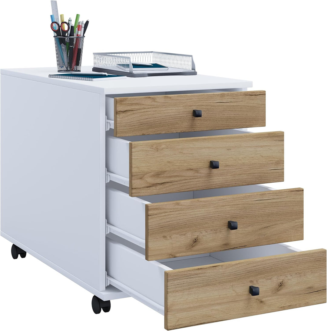 VCM Rollcontainer | Beistellcontainer mit Schubladen | Masse ca. H. 57 x B. 42 x T. 75 cm | Bürocont