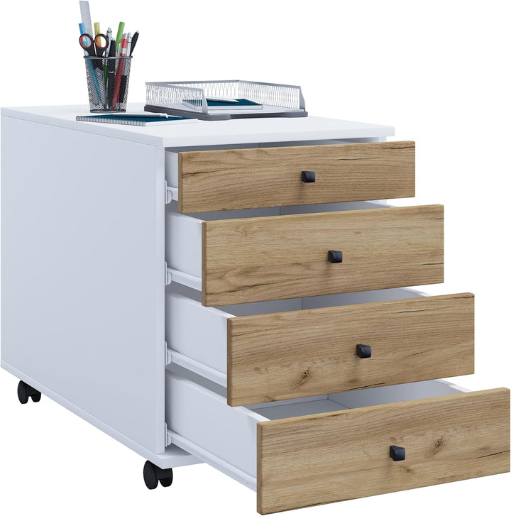 VCM Rollcontainer | Beistellcontainer mit Schubladen | Masse ca. H. 57 x B. 42 x T. 75 cm | Bürocont