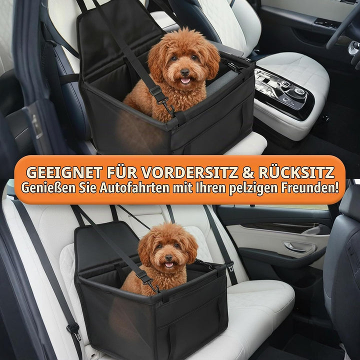 Hundeautositz für Kleine Hunde &amp; Katzen, Wasserdichter Autositz Hund mit Doppelter Befestigung, Seit