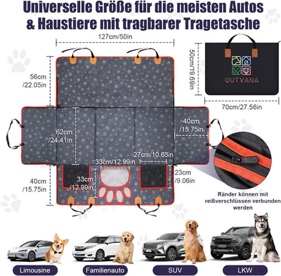 MOJIEZUO Hundedecke Auto Rückbank mit Harter Unterseite, Autoschondecke Hund Rücksitz, Verbreitert H