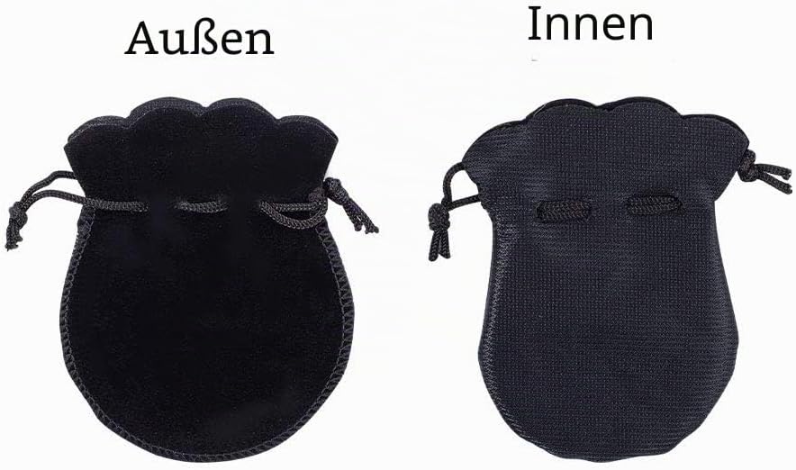 nbeads 200 Stück Samtbeutel Kleine schwarz Schmuck Kordelzug Taschen Geschenk Verpackung Beutel für
