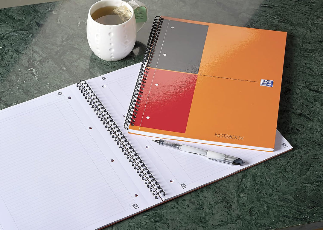 Oxford Notebook International A4, liniert, 160 Seiten, stabiler Kartondeckel, 5 Stück A4 5 Stück lin