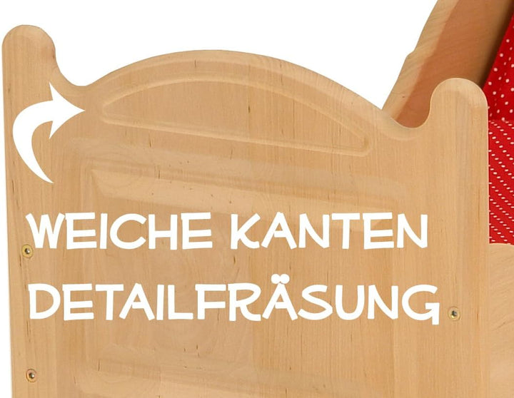 Drewart 933-3000 Puppenbett aus Holz, Holzspielzeug Puppenmöbel
