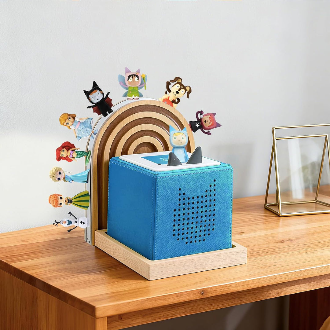Tonie Shelf Lunette for Toniebox Starter Mounted, Magnetic Wooden Floating Shelves Compatible with T