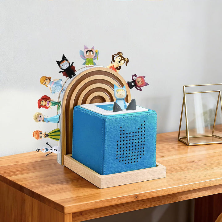 Tonie Shelf Lunette for Toniebox Starter Mounted, Magnetic Wooden Floating Shelves Compatible with T
