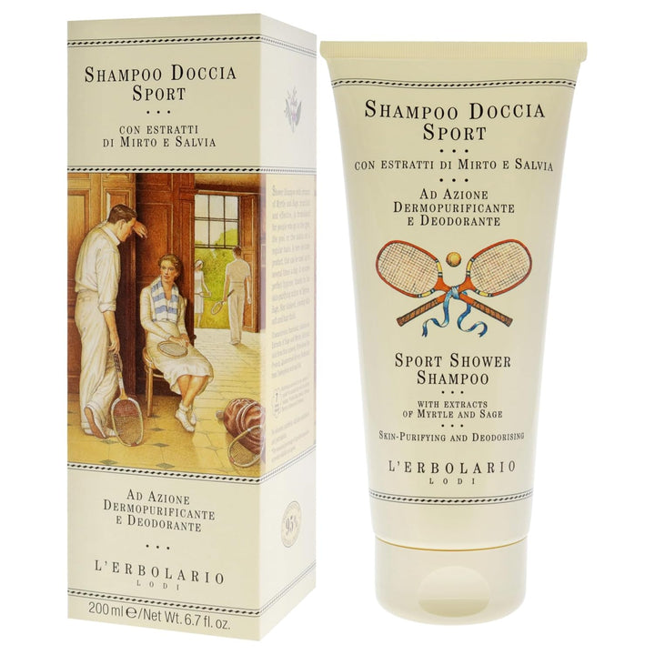 L'Erbolario Sport Dusch-Shampoo mit Myrte und Salbei, 1er Pack (1 x 200 ml) 200 ml (1er Pack), 200 m