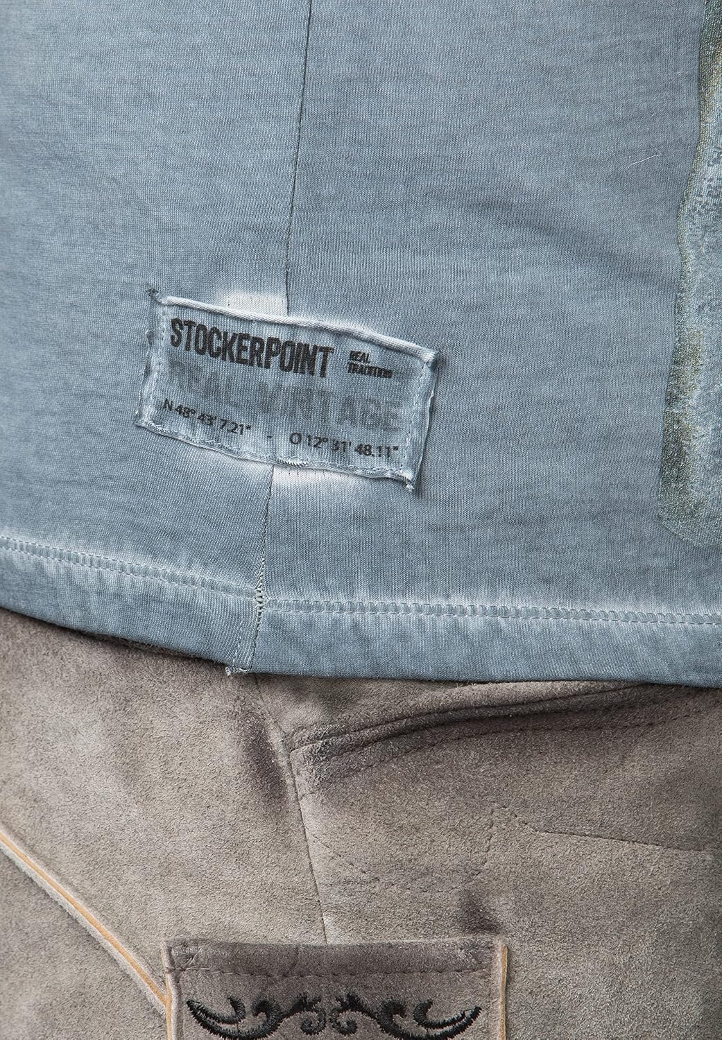 Stockerpoint Herren Prachtbock Trachtenshirt, Rauchblau